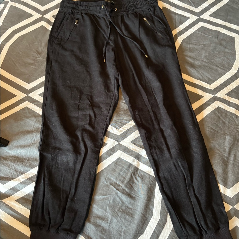 Black linen Jogger Pants